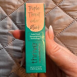 Thrive Causemetics Triple Threat Color Stick Joy Rose Gold Shimmer NIB